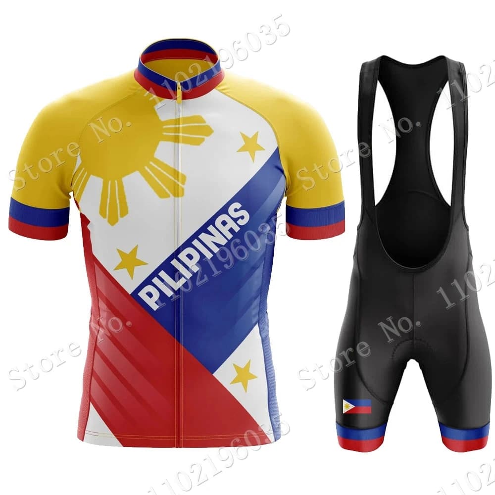 2023 filippine National Cycling Jersey Set Pilipinas abbigliamento bici da strada camicie blu vestito bicicletta bavaglino pantaloncini MTB Ropa Maillot