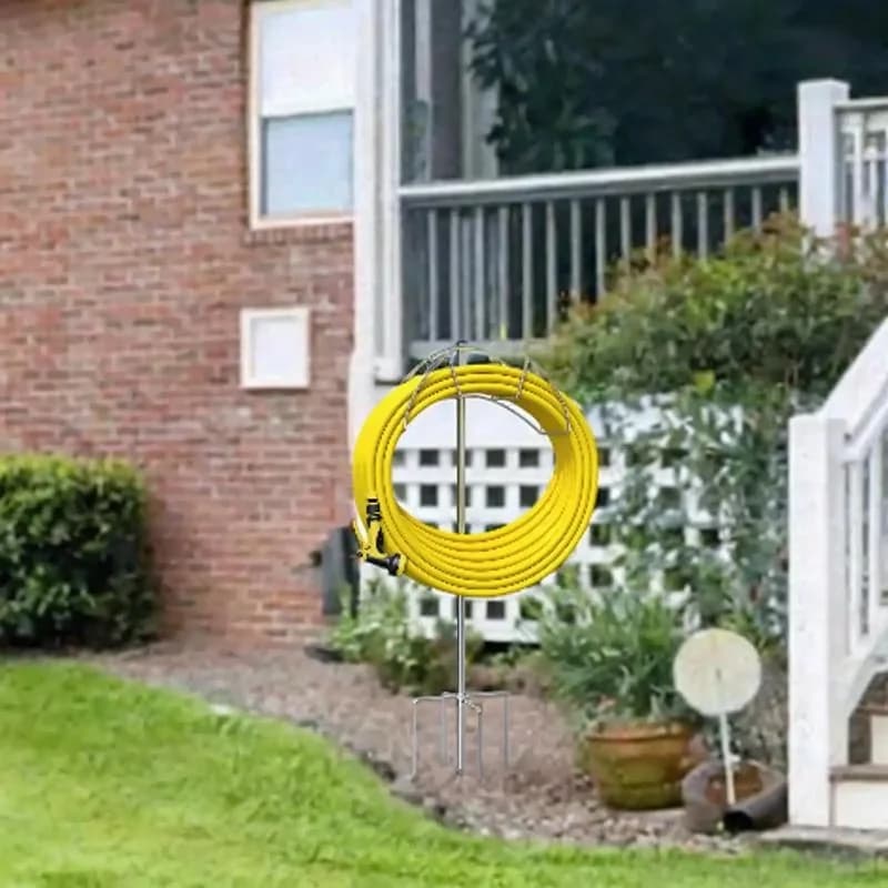 Stainless steel garden pipe holder, detachable, durable, bearings, for courtyard, farm, outdoor lawn