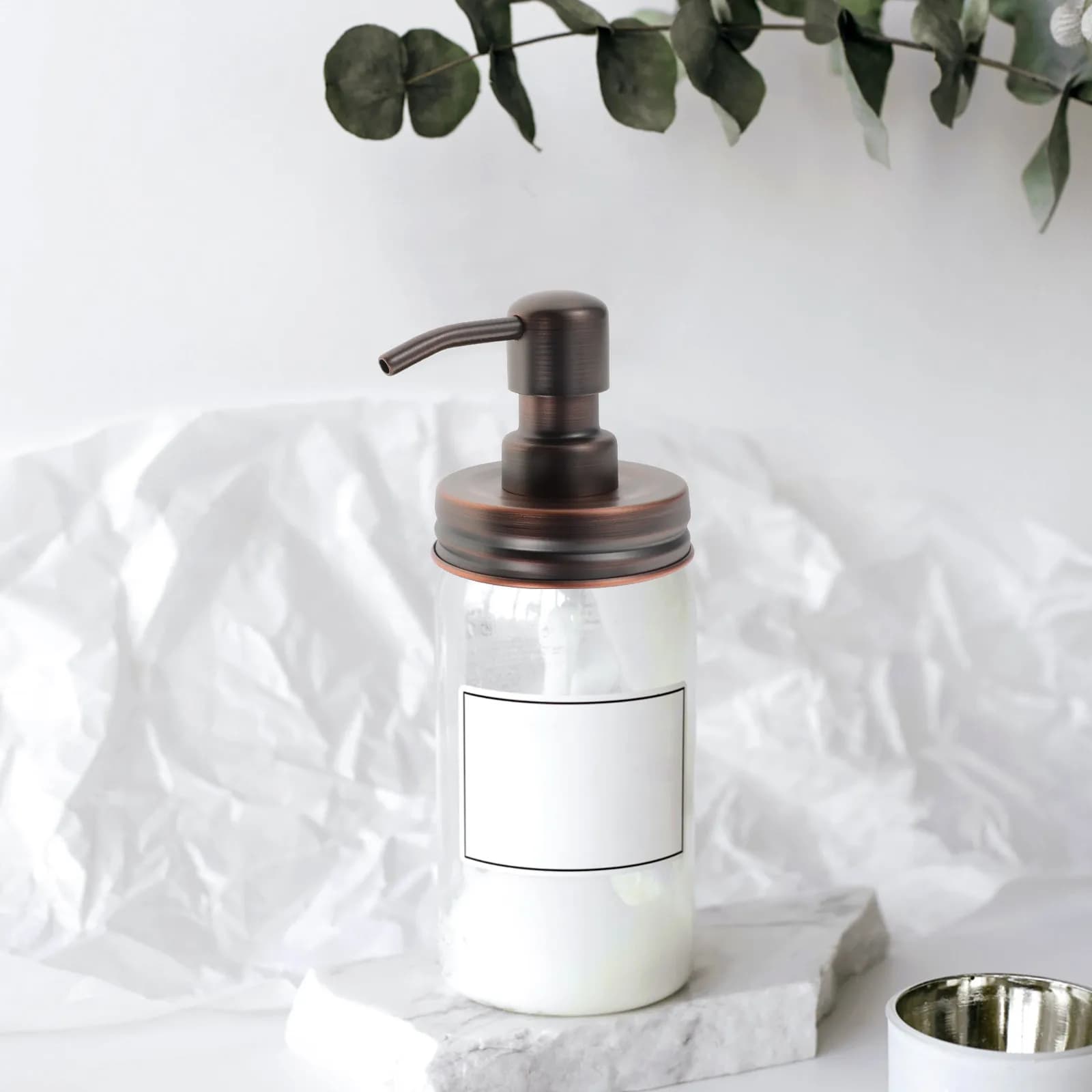 2 Pezzi Coperchio Pompa in Acciaio Inossidabile per Barattoli Mason, Testa Pompa Dispenser di Ricambio per Bottiglie di Sapone e Lozione, per Uso in Cucina e Bagno