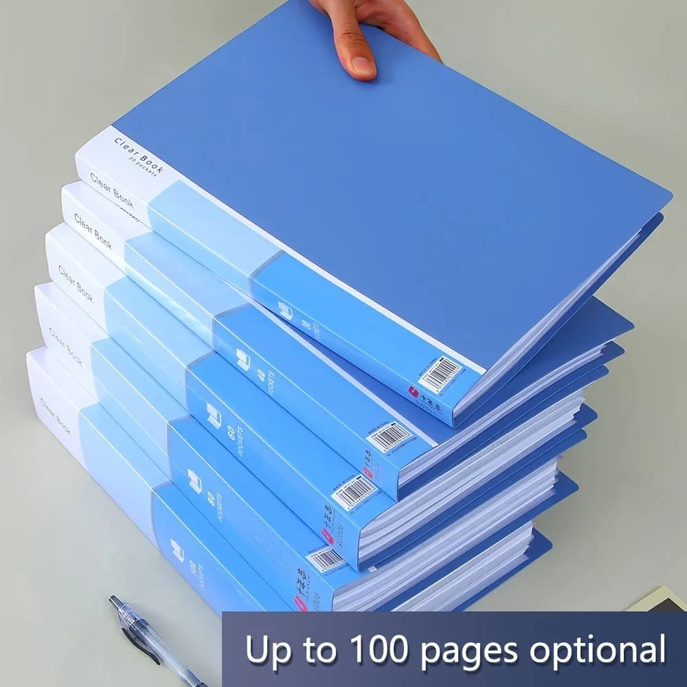 Cartella di file A4 Display Book 20/30/40/60 pagine Inserto trasparente Borsa per documenti in carta Materiale scolastico per ufficio