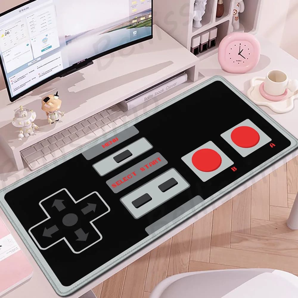 Retro Game Controller Mouse Pad Anti-Slip Rubber XL Desk Mat Office Computer Large Gaming Accessories HD Gamer Mousepad Playmat