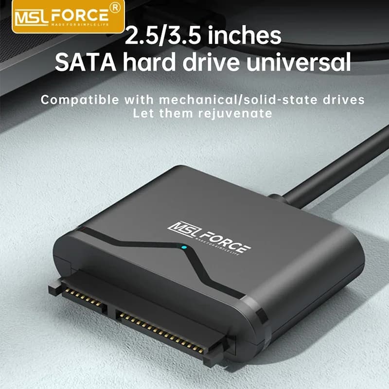 MSLFORCE cavo da USB a SATA 3 adattatore da Sata a USB 3.0 supporto da 5 Gbps cavo da 2.5/3,5 pollici SSD esterno HDD 3.5 Sata a USB