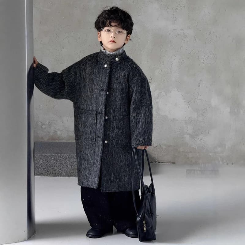 2025 Cappotto di media lunghezza con bottoni a collo alto e design personalizzato con clip in cotone autunno/inverno