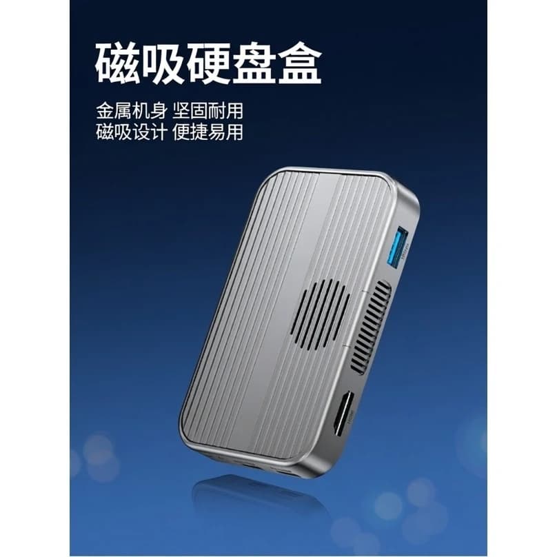 Magnetic M.2 SSD Enclosure Docking Station Card Reader HDMI Video Output for Phone PC External Storage
