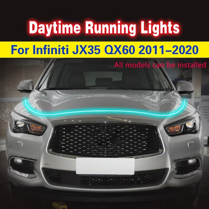 For Infiniti JX35 QX60 2011-2020 Waterproof LED Car Engine Hood Decorative Light Flexible DRL LED Strip Daytime Running Light