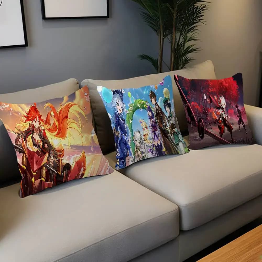 Genshin Impact Kaveh Alhaitham Cushion Cover Polyester Sofa Cushions Decorative Throw Pillows Home Decoration Pillowcover