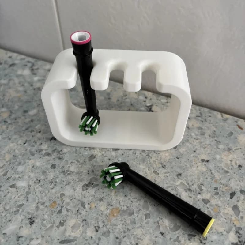 Portaspazzolini a 3 Scomparti - Organizzatore da Bagno Bianco Salvaspazio per 3 Testine di Spazzolino, Organizer Compatto per la Casa