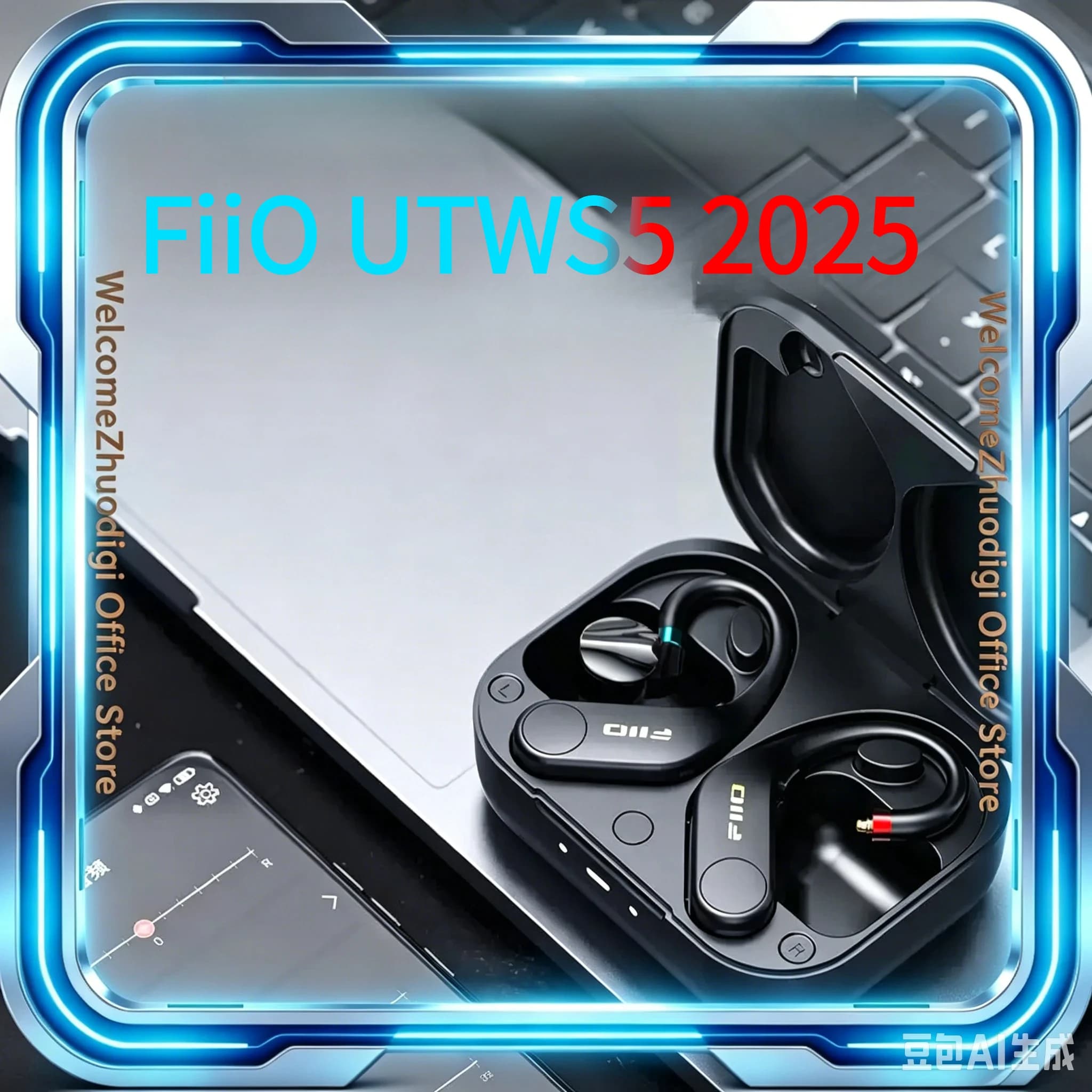 FiiO UTWS5 2025 True Wireless Bluetooth Earhooks IEMs Headphone Amp Hi-Res 96kHz/24bit LDAC MMCX 0.78 2Pins