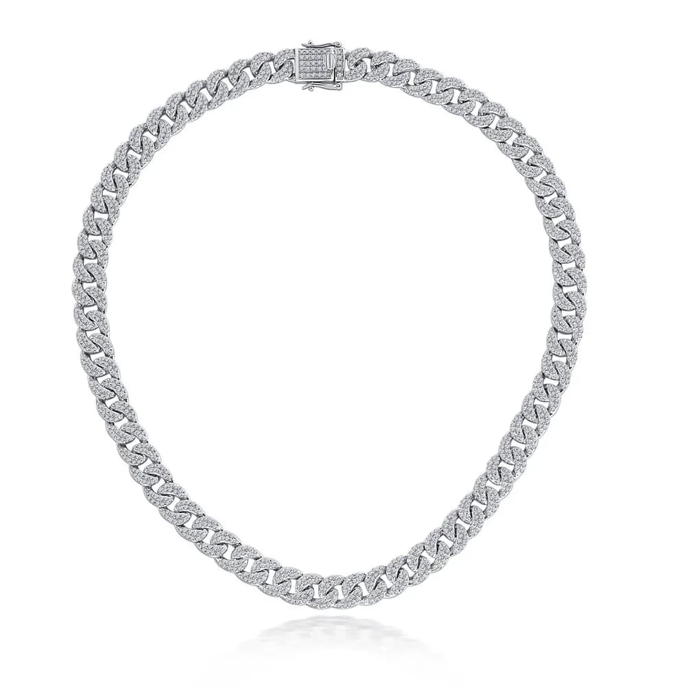 VENDITA CALDA S925 Argento rotondo 1.2mm Otto cuori Otto frecce 1 Collana con osso di drago con diamante ad alto tenore di carbonio 35-48 cm Gioielli da sposa