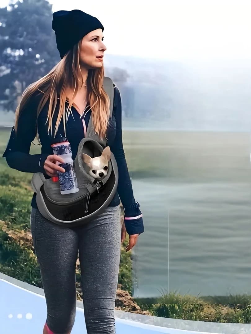 Portable Pet Carrier Sling Breathable Mesh Shoulder Bag for Small Puppy Cat Outdoor Camping Hiking Daily Travel Walking