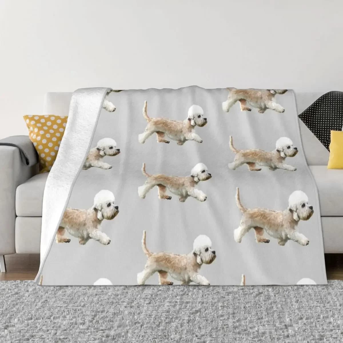 Dandie Dinmont terrier Coperta da tiro Soffici coperte pelose per divani Plaid sul divano Coperte