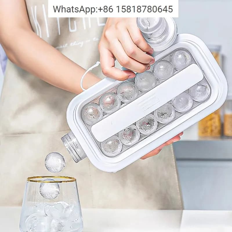 Palla di ghiaccio/produzione di stampi per cubetti di ghiaccio bollitore sferico in silicone ic e scatola di immagazzinaggio frigorifero sacchetto di ghiaccio congelato/artefatto di stoccaggio