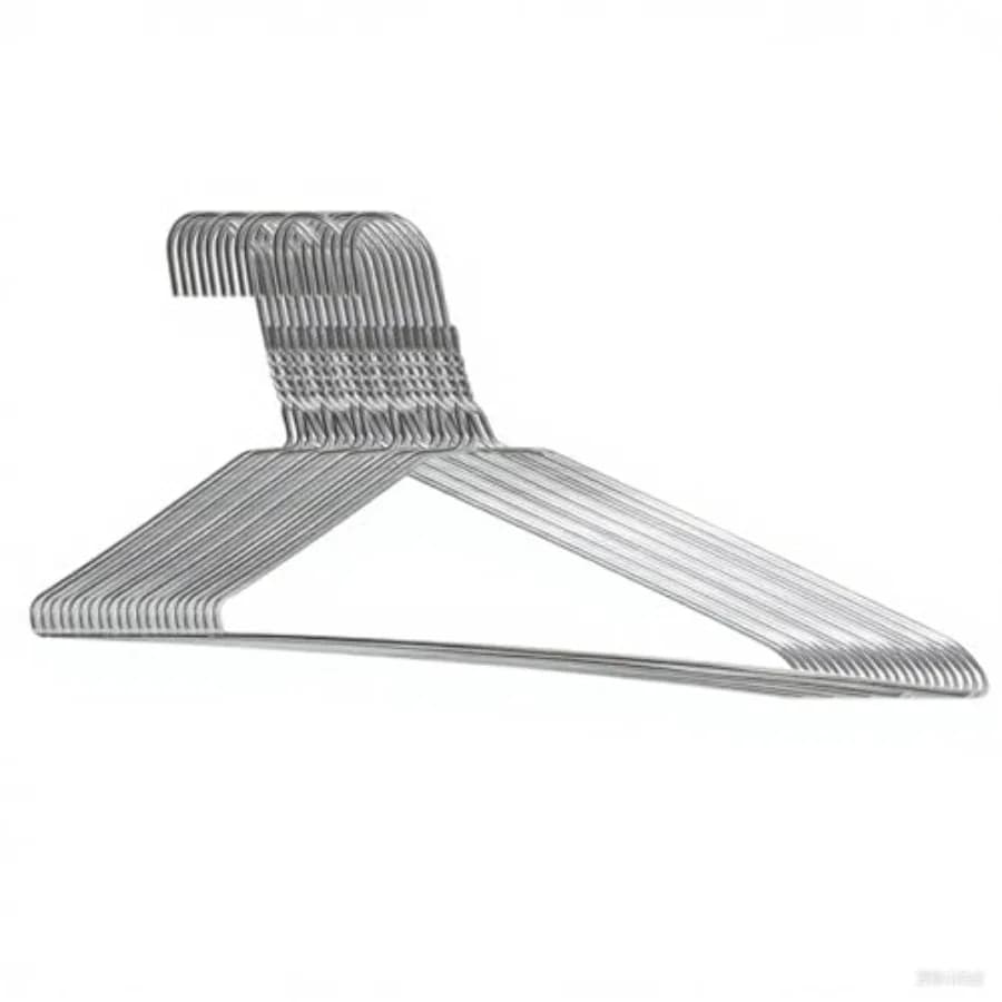 20 appendiabiti in filo metallico argentato per vestiti, camicie, cappotti