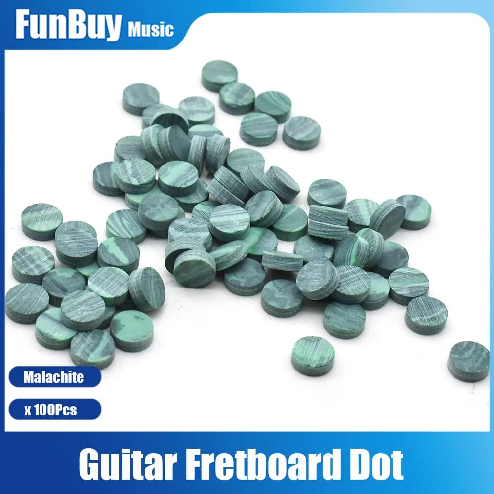 100 pz Malachite Chitarra Acustica Elettrica Ukulele Tastiera Punti 6mm Verde Tastiera Punto per Chitarra Collo