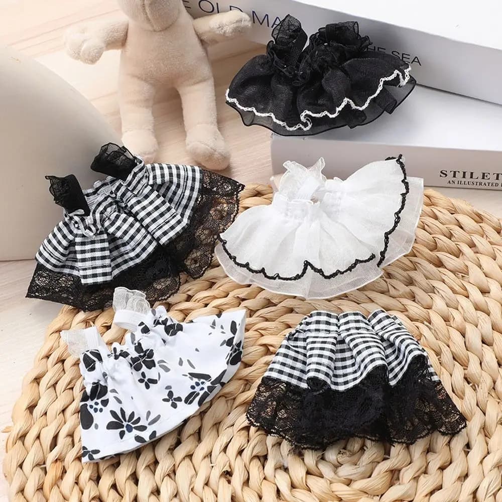 Bambola di cotone da 10cm adorabile vestito da principessa bambole di peluche accessori per vestiti abiti di moda gonna decorazione accessori per bambole