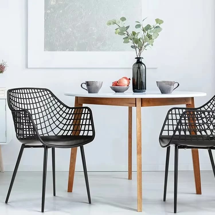 Vendita calda Mobili da soggiorno professionali Supporto ergonomico Design elegante Robuste gambe in metallo con poltrone con stampa in legno Sedie