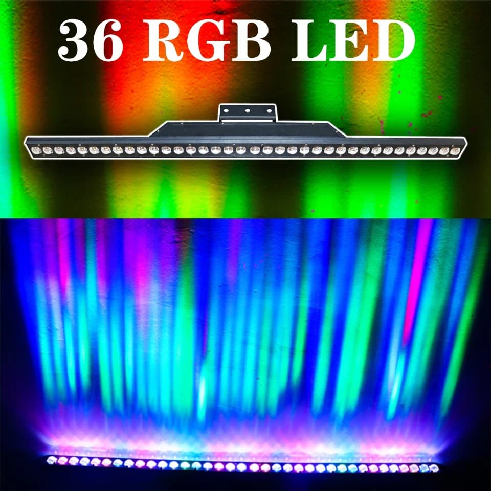 2PC 36LED Punto di controllo RGB 3IN1 Wall Wash Light DMX Led Bar DMX512 Linea Bar Wash Stage Light Per Dj Disco Party Lampada da corsa di cavalli