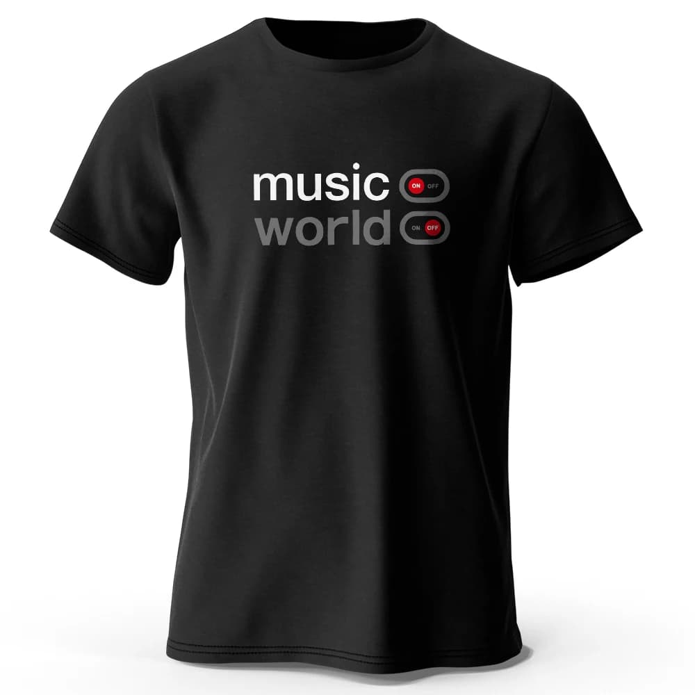 T-shirt stampata Music World da uomo, 100% cotone, oversize, classica, divertente, con grafica, per uomo e donna, top estivi