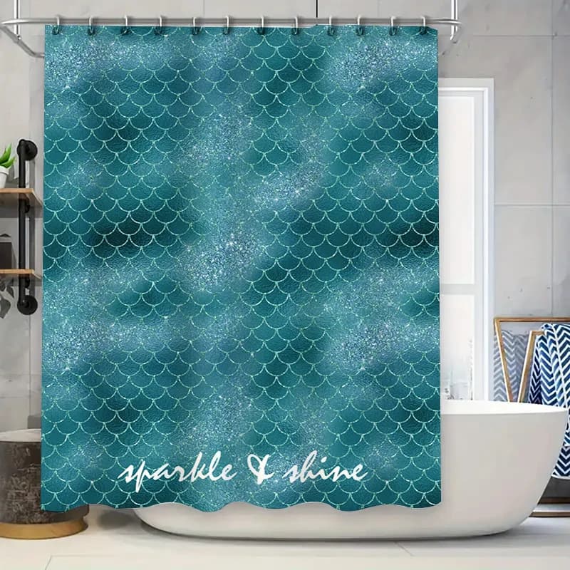 Tenda da doccia moderna damascata nera Decorazione da bagno impermeabile per la decorazione domestica Accessori da bagno Dimensioni extra lunghe 72x84 pollici (183X213 c