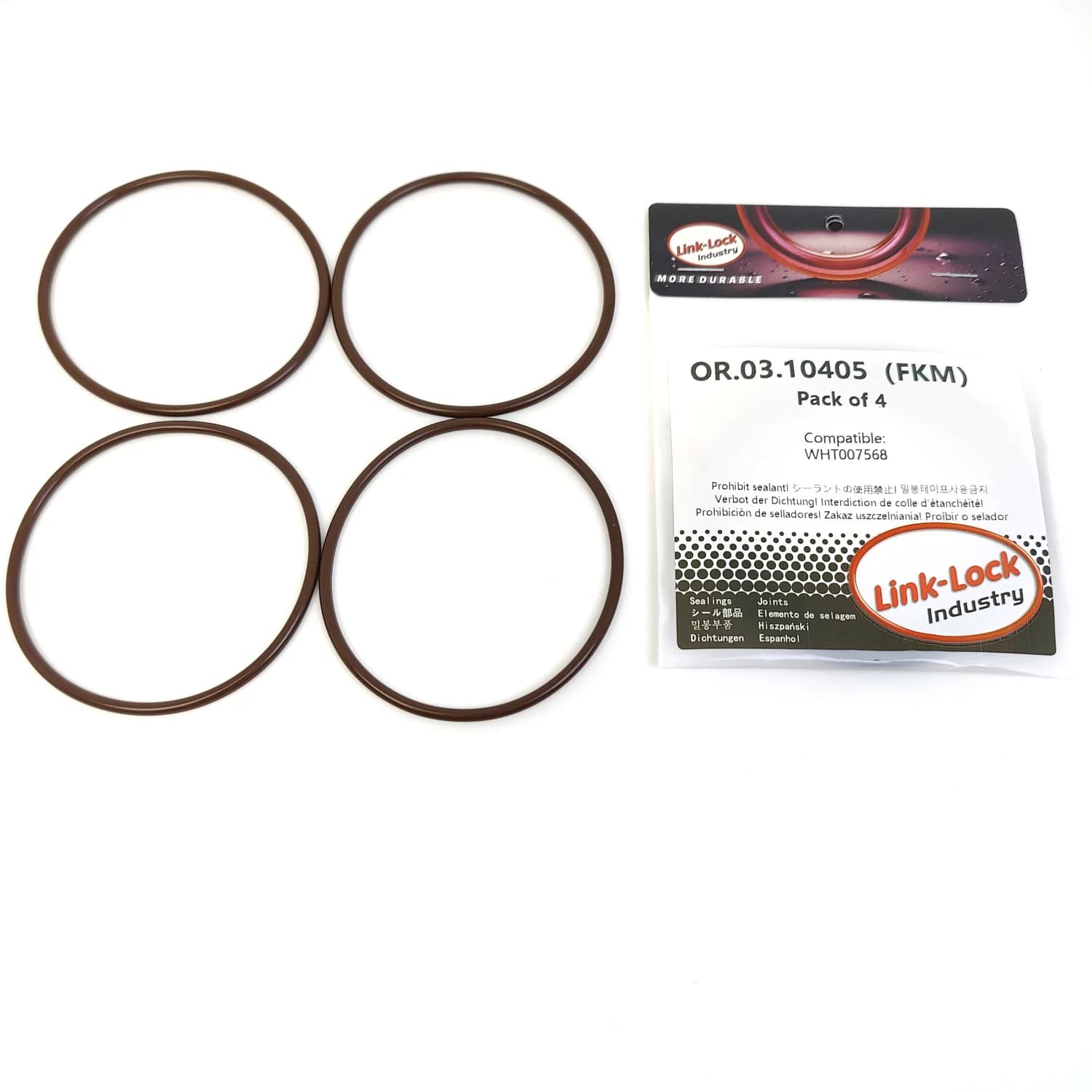 Kit di guarnizioni O-Ring in FKM Viton OR.03.10405 (4 pezzi) per tendicatena WHT007568 per Audi e VW