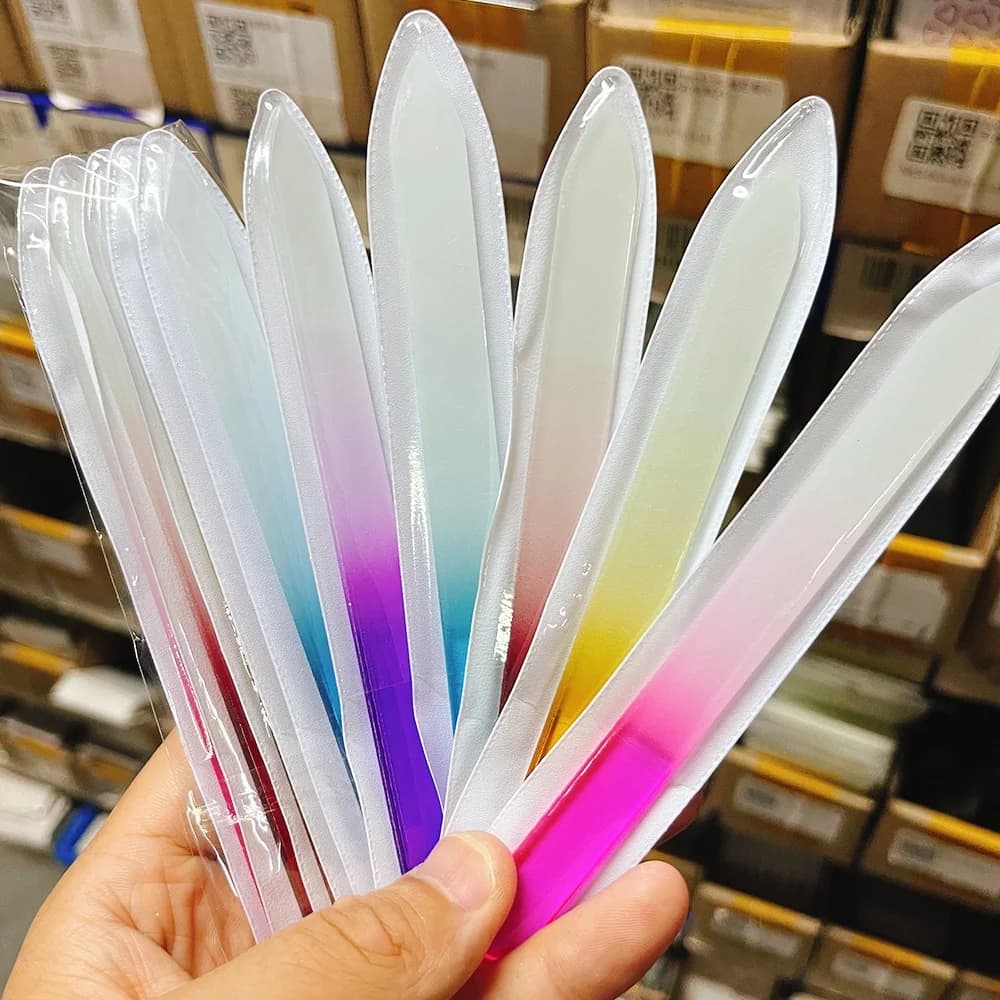 5 pezzi di lime per unghie in vetro sfumato professionale striscia di levigatura su due lati levigatura lucidatura lima per unghie strumenti per manicure fai da te