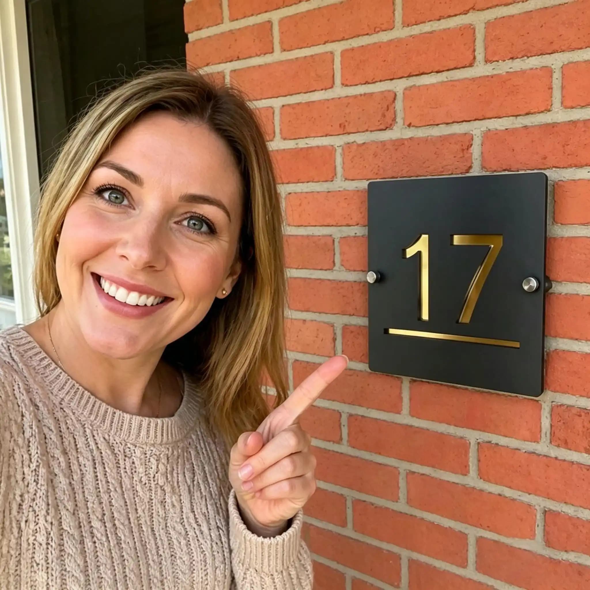 High-quality acrylic street address and name plaques with laser-engraved numbers; weather-resistant and fade-proof.