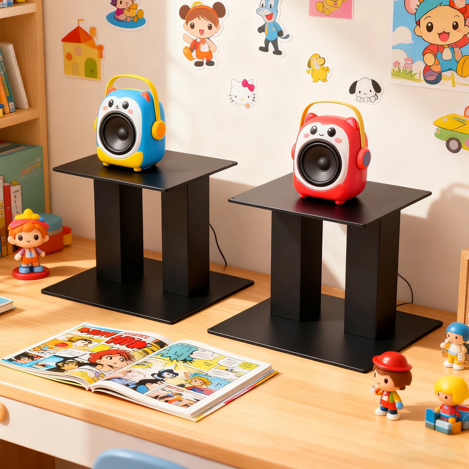 1 pair of table speaker holders up to 25 pounds steel study monitor holders for speakers for desktop monitor for computer library