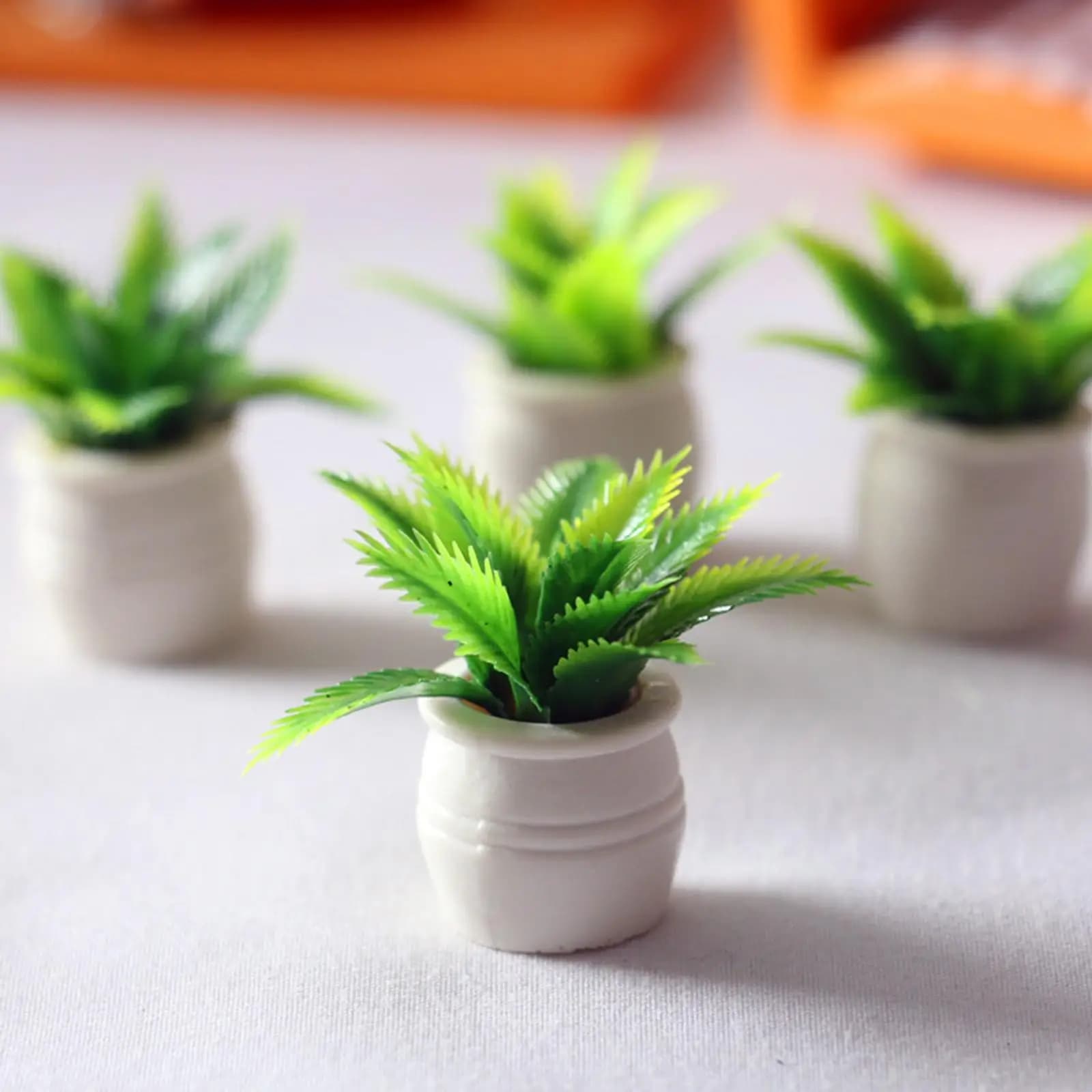 Set of 6x 4 Jars for Plants in Miniature 1:12, Green Ornaments in Vase for House of Dolls, DIY