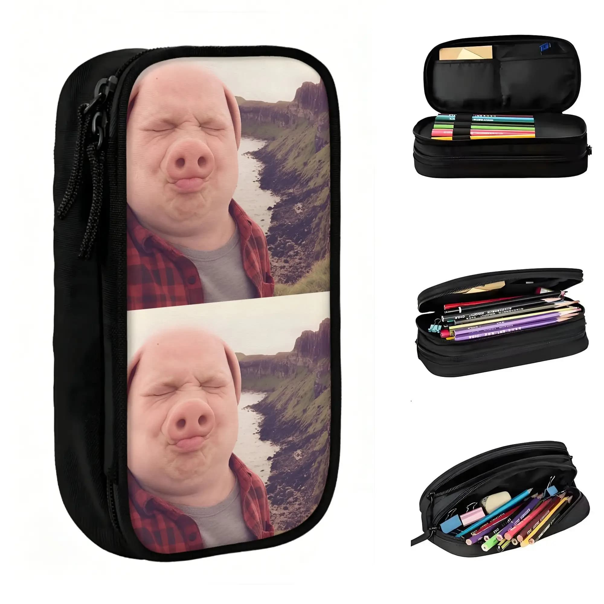 Custom John Pork Is Calling Kawaii Pencil Cases Boys Girls Large Capacity Funny Pencil Pouch School Supplies