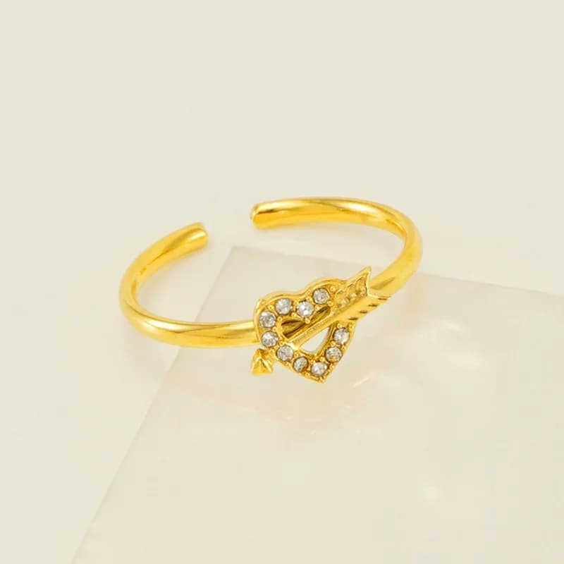 Anello Aperto Wind Niche da Donna, Moda Semplice e Lussuosa, Anello Regolabile con Freccia di Cupido