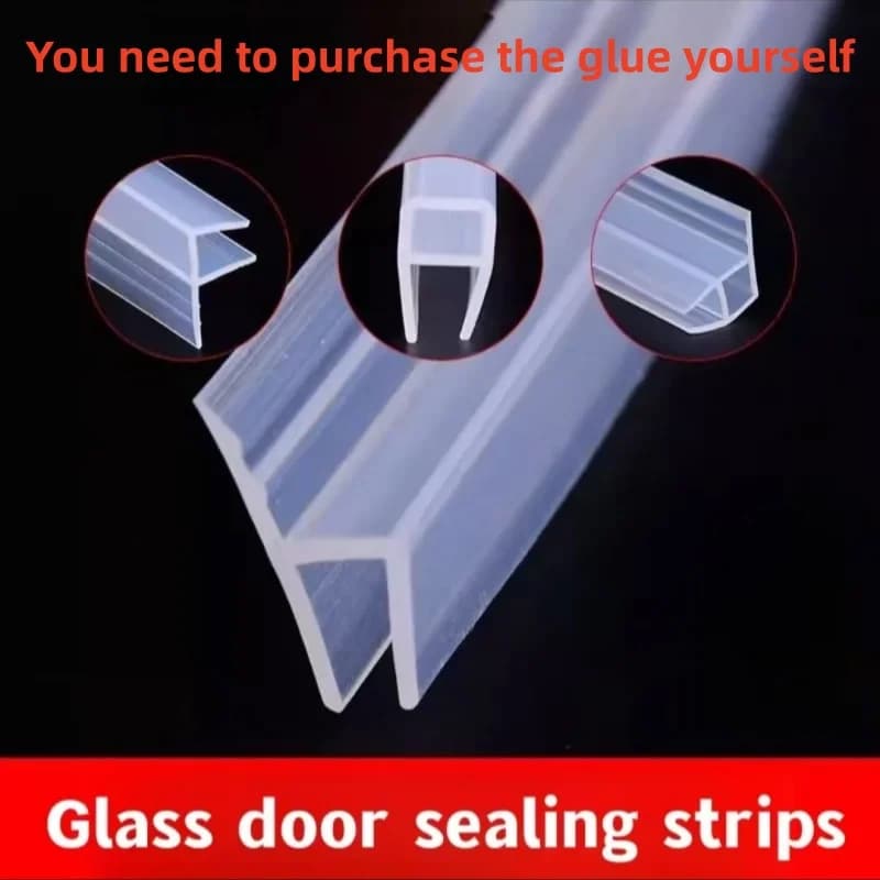 Silicone glass door sealing strips H/F/U Shape Bath Shower Weather Strips Draft Stopper office balcony Door Window sealing tape