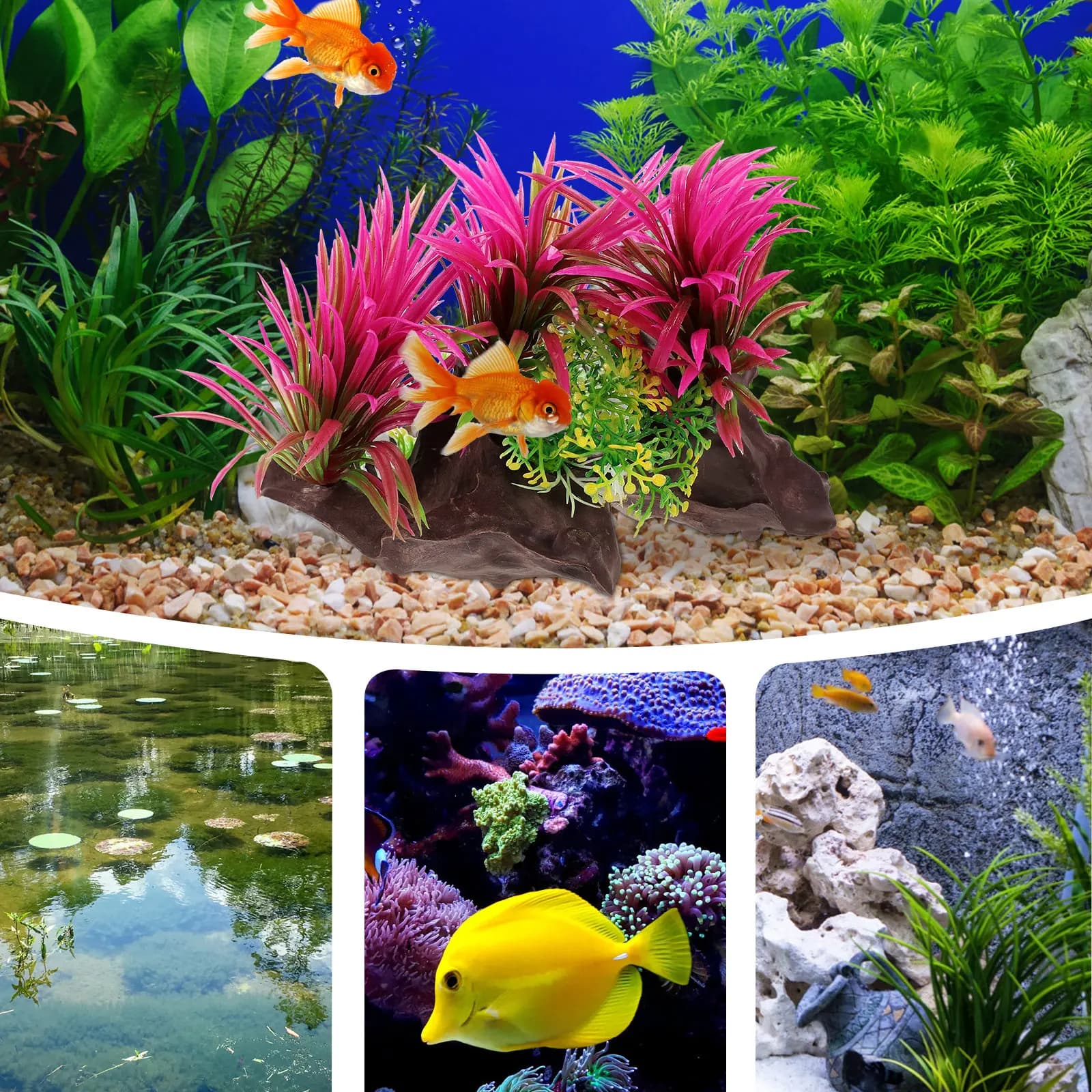 Delicate Aquarium Decoration, Artificial Grass, Decorative Accessories for Fish Tanks