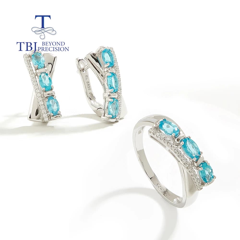Orecchini ad anello in apatite di nicchia di lusso leggero Preziosi gemme naturali gioielleria raffinata regalo di fidanzamento per l'anniversario delle donne