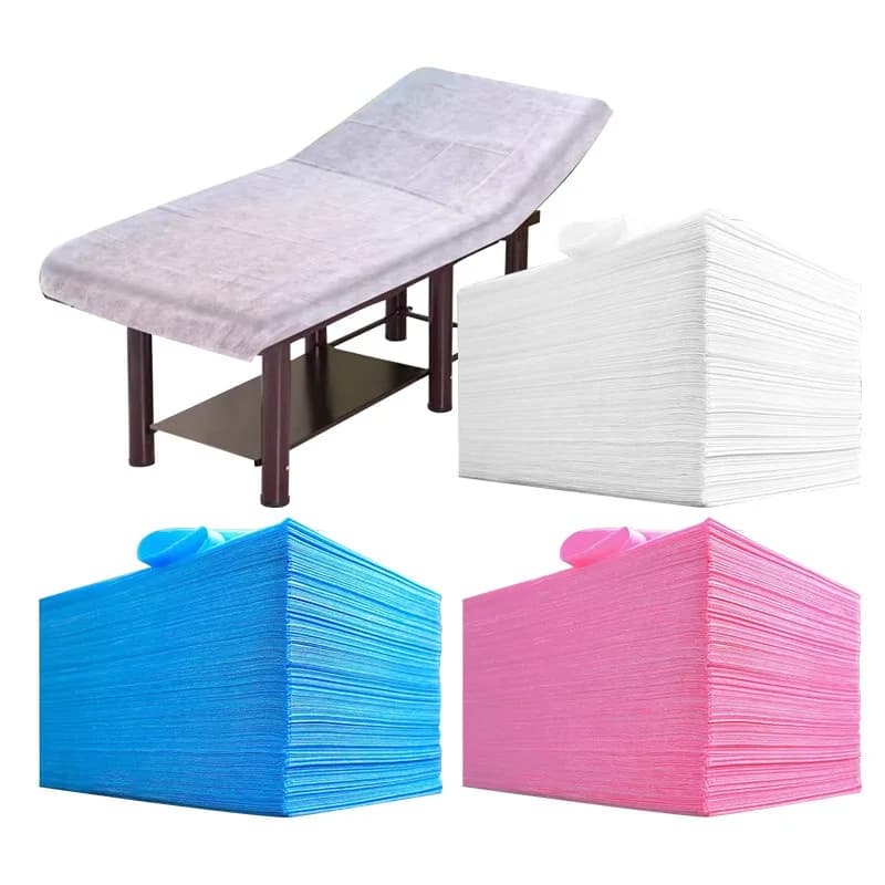 100 pz/set Usa E Getta Salone Lenzuola Tessuto Non Tessuto Impermeabile A Prova di Olio Terapia di Massaggio Spa Lenzuola Per Il Trattamento di Bellezza