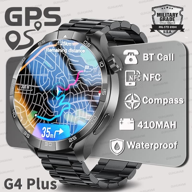Nuovo Smartwatch Sportivo 2026 di Grado Militare con GPS Integrato, Impermeabile IP68, Bussola, Chiamate Bluetooth HD, NFC, Schermo da 1,85 Pollici