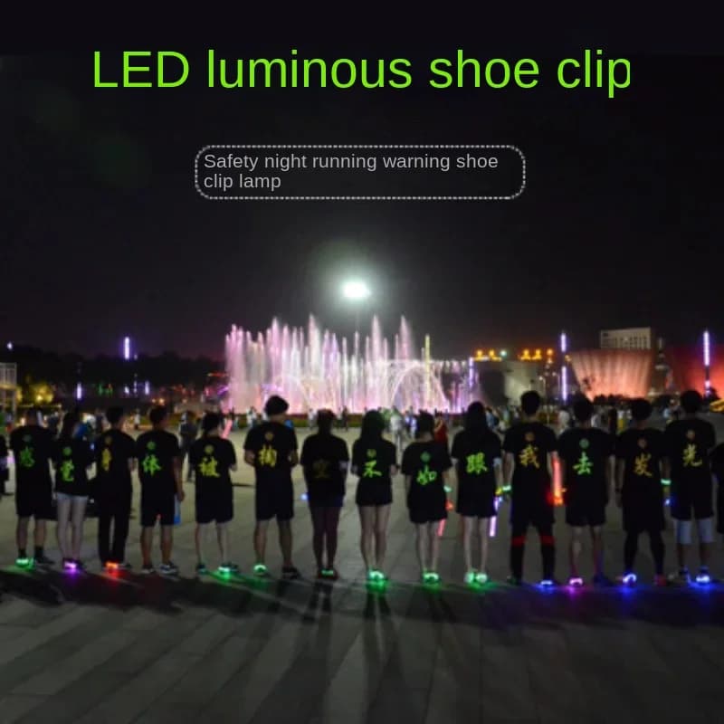 Giorno di Natale LED Clip per scarpe luminosa Luce da corsa notturna Spia di guida Lampeggiante Clip per scarpe luminosa Decorazione da ballo