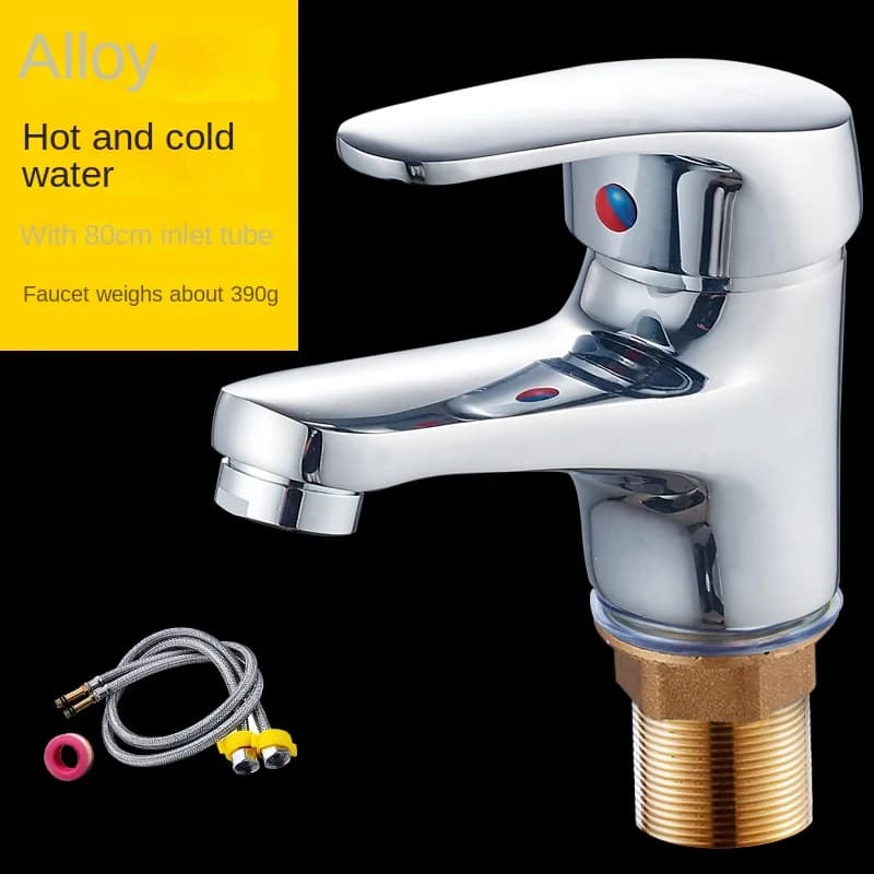 Rubinetto per lavabo da bagno miscelatore per rubinetto da cucina monocomando cromato miscelatore per acqua calda e fredda accessorio per bagno cromato