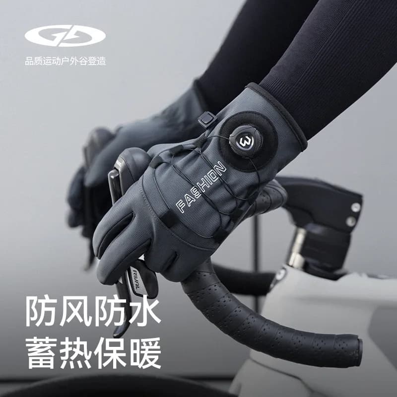 Guanti antivento da ciclismo invernali con touch screen e guanti caldi in velluto Sport all'aria aperta Ciclismo Guanto impermeabile e antiscivolo