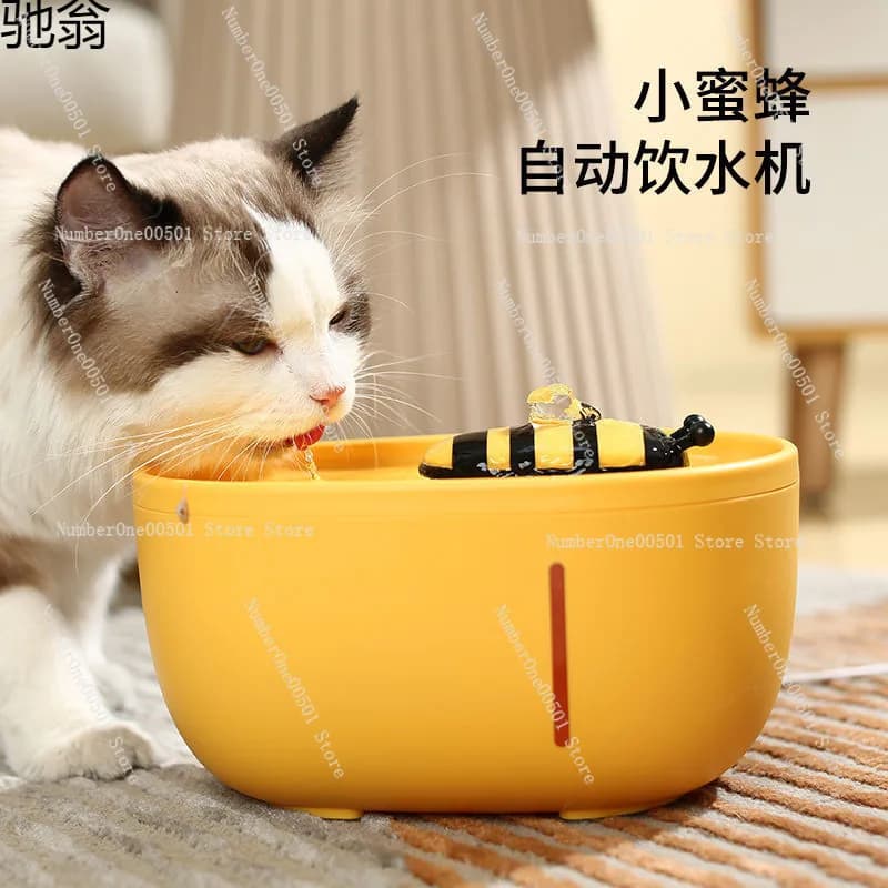 Distributore Automatico di Cibo e Acqua per Animali Domestici, Fontanella per Gatti e Cani con Acqua Circolante
