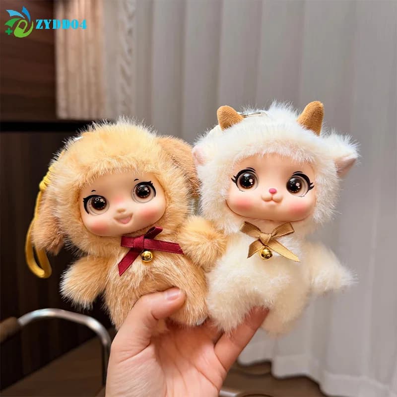 ● 1 Pezzo Simpatico Ciondolo Peluche Animale della Serie Famiglia in Vinile, Decorazione per Zaino, Regalo