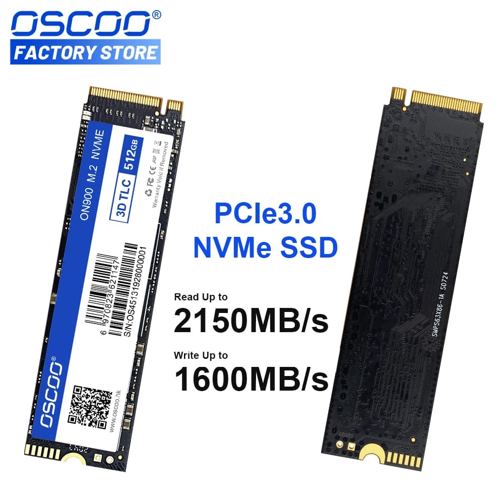 OSCOO M.2 2280 Unità a stato solido interna NVMe 256 GB 512 GB SSD PCIe3.0 X4 Disco rigido 3D TLC per laptop Desktop Prezzo di fabbrica