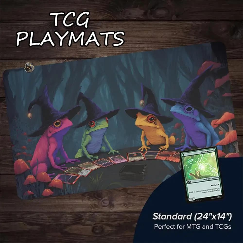 Magic Playmat Gathering Gaming Mats Frog Wizard Theme Anime Desk Mat Desk Accessories 35X60cm Mouse Mat Raccoon Tapete Magic Mtg