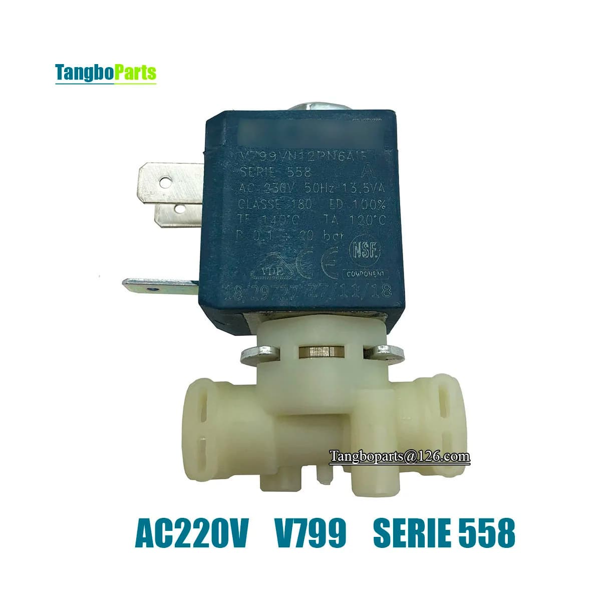 AC220V SERIE 558 0.1-20bar V799VN12PN6AIF V799 Elettrovalvola per macchina per la pulizia a vapore della macchina per caffè espresso