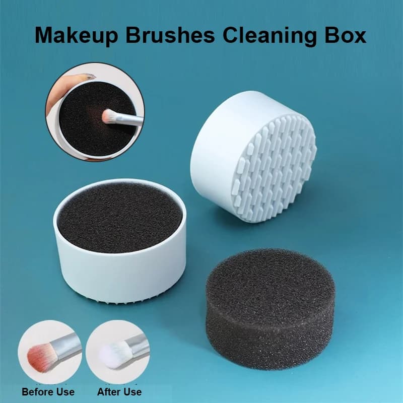 Spugne per pulizia pennelli per trucco Spazzole cosmetiche Asciugatura Lavaggio Ombretto Rimozione colore Custodia per pulizia portatile Ciotola per pulizia uova di bellezza