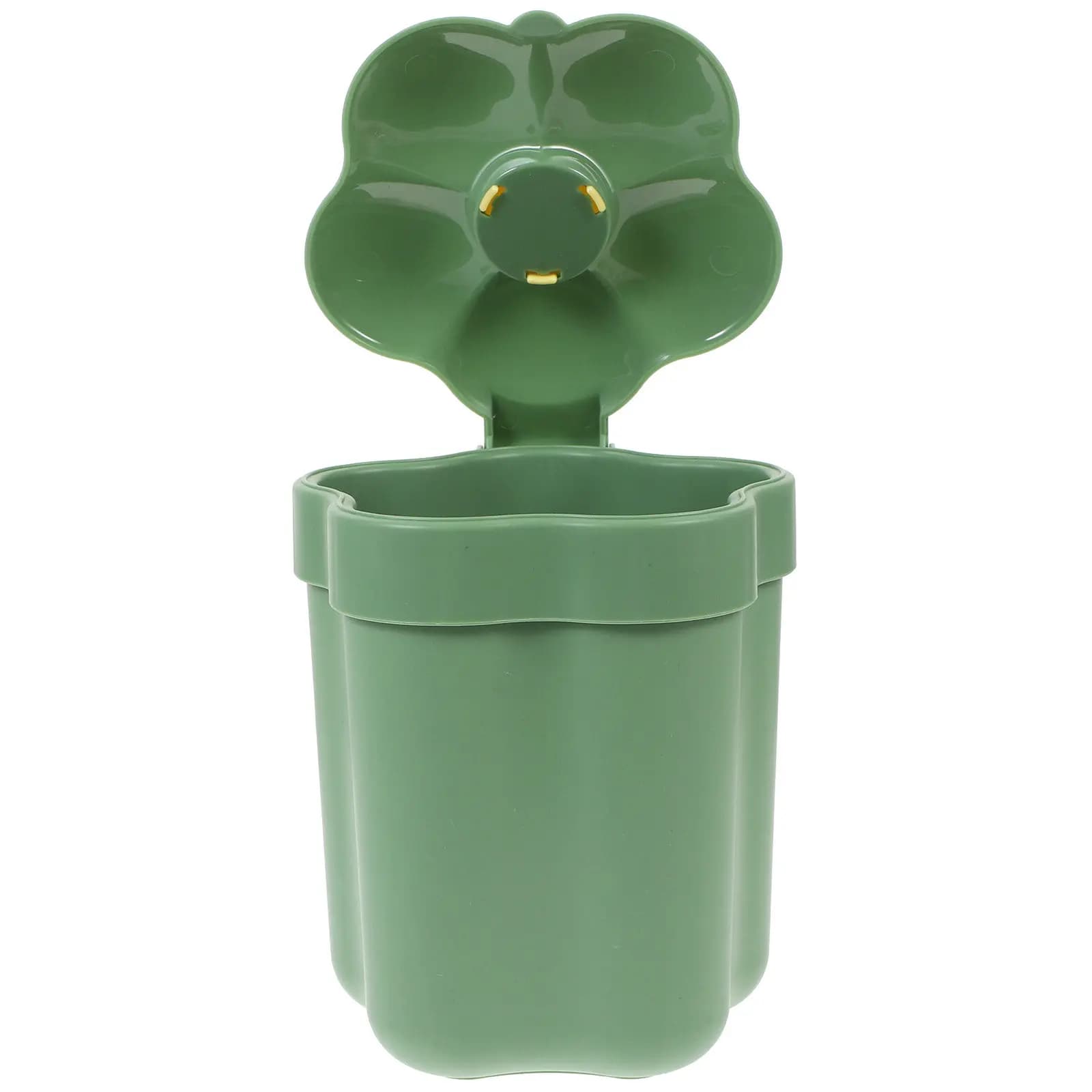 Decorative Desktop Trash Bin Small Plastic Rubbish Bin with Lid Odor Controlling Compact Wastebasket for Office Bedroom Bathroom