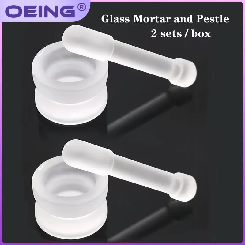 Set di mortaio e pestello Pillole di vetro Frantoio Mortar Ciotole per macinare Gadget da cucina antiscivolo per polveri Noci Granelli di aglio