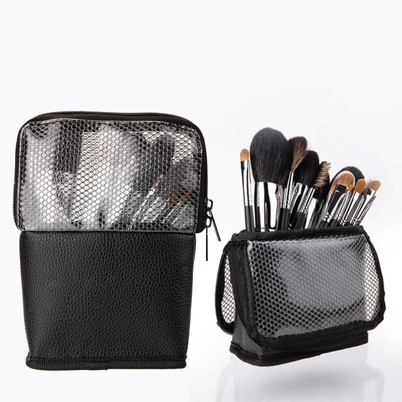 Makeup Brush Holder Bag Cosmetic Bag with Network Hinge Makeup Tool Case for Eyebrow Pencil Bag for Women