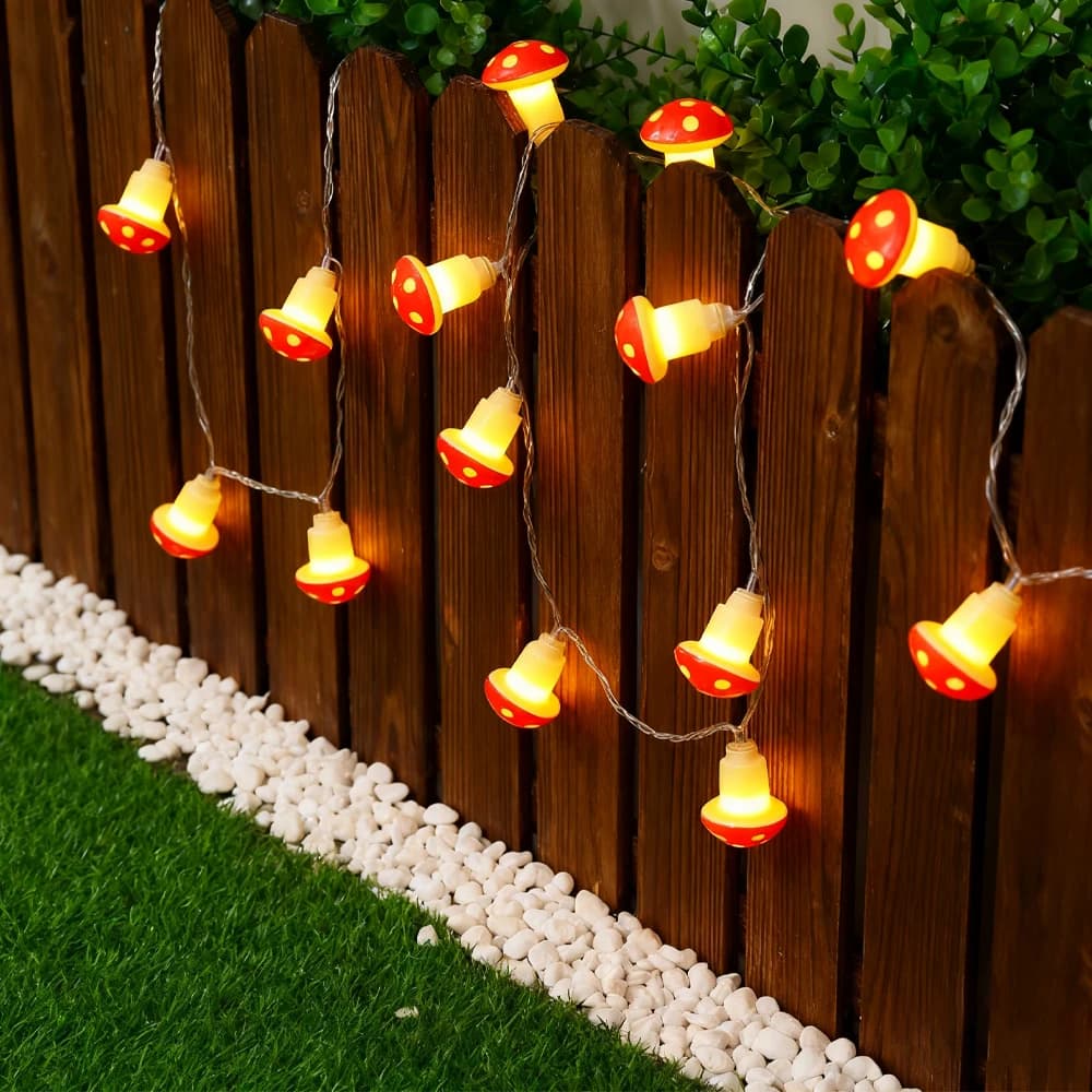 1.5m 3m 6m 10m Fungo Led String Light USB/alimentato a batteria 80 LED Lampada da fata Bianco caldo per l'albero di Natale Festa Decorazioni per la casa