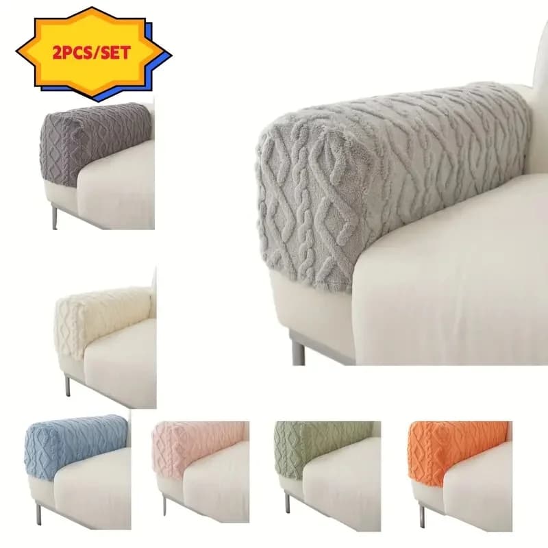 1 set/2 pieces Soft jacquard armrest covers for sofa Armrest covers for sofa - Protect your furniture and improve home decoration