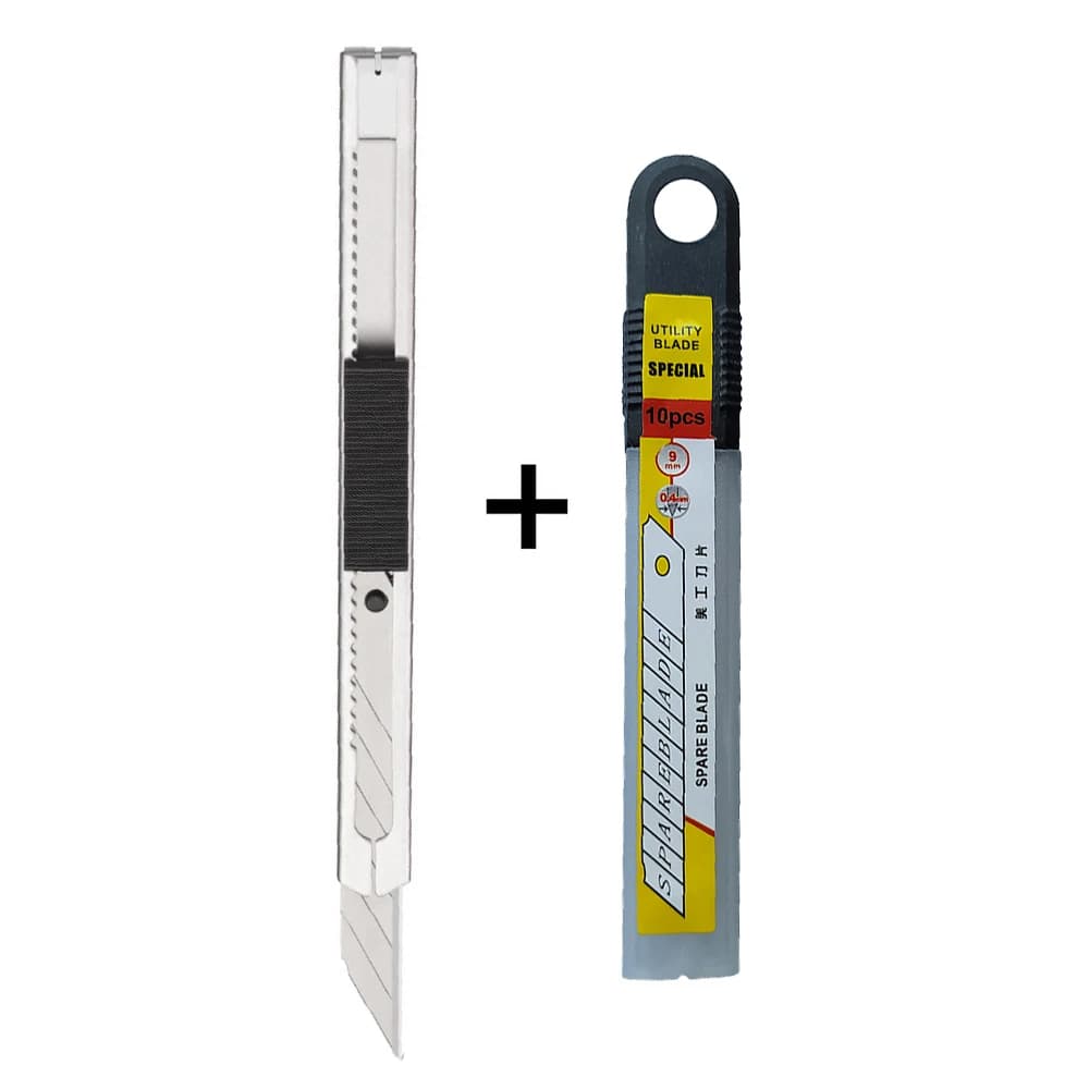 Coltello multiuso Snap Off lama di rasoio retrattile Mini scuola cartoleria Craft carta fai da te taglio auto vinile pellicola Art Cutter E02 + E03